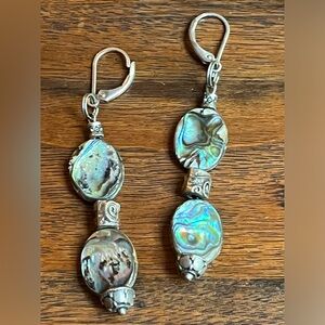 Artesian handcrafted sterling silver and abalone large earrings!  💕